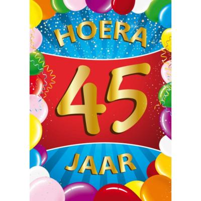 Verjaardag deurposter - 45 jaar - multi - 59 x 84 cm - leeftijd feestartikelen