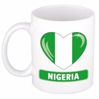 Hartjes vlag Nigeria koffiemok - drink beker - white - 300 ml - supporters