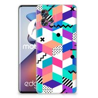 Motorola Edge 30 Fusion TPU Hoesje Blokken Kleurrijk