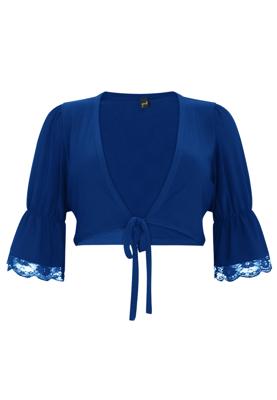 Yoek Bolero met pofmouw | Indigo | Maat 50/52