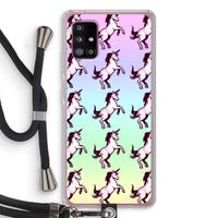 Musketon Unicorn: Samsung Galaxy A51 5G Transparant Hoesje met koord