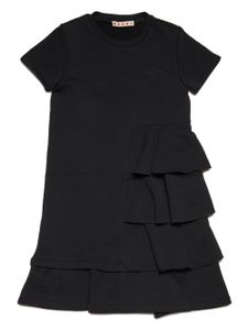 Marni Kids robe en coton à logo brodé - Noir