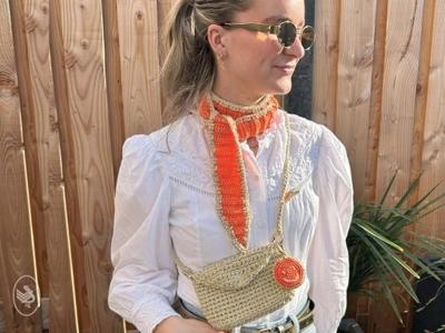 Haakpakket Gratis Haakpatroon Koningsdag tasje en sjaaltje - Haak met Durable Comfy, Coral Mini en Glam jouw Koningsdag compleet