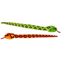 Keel Toys - Pluche knuffel dieren set van 2x slangen rood en groen 100 cm