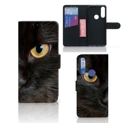 Alcatel 1S 2020 | Telefoonhoesje | Met pasjeshouder | Zwarte Kat