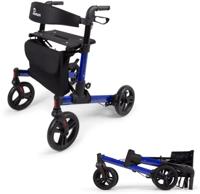 Parvum Riva Rollator - Dubbel opvouwbaar en lichtgewicht (6,6kg)-Blue