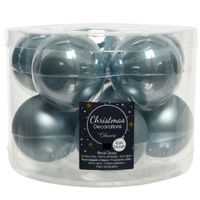 20x stuks glazen kerstballen lichtblauw 6 cm mat/glans - thumbnail