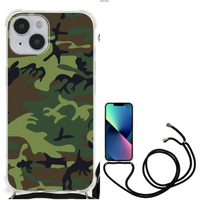 iPhone 14 Doorzichtige Silicone Hoesje Army Dark - thumbnail