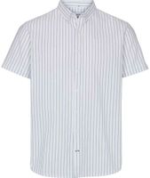 Kronstadt Heren Overhemd Wit Lichtblauw Gestreept Regular Fit - thumbnail