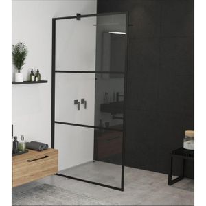 Riho Grid douchewand 140x200cm zwart profiel en helder glas G004028121