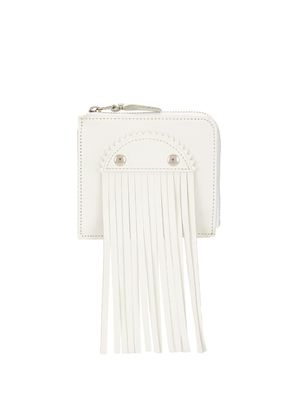 Comme Des Garçons Wallet portefeuille en cuir à détails de franges - Blanc