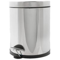 Vuilnisbak/pedaalemmer zilver 5 liter 25 cm Rvs - Pedaalemmers - thumbnail