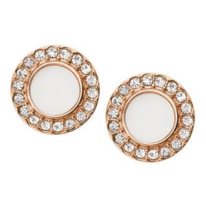 Fossil JF02659791 Classics rosékleurige Oorbellen witte steen