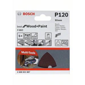 Bosch Accessories Bosch Power Tools 2608621688 Deltaschuurpapier Korrelgrootte (num) 180 (l x b) 93 mm x 93 mm 5 stuk(s)