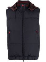 Kiton gilet matelassé à fermeture zippée - Bleu - thumbnail