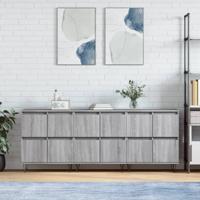 Dressoirs 3 st bewerkt hout grijs sonoma eikenkleurig