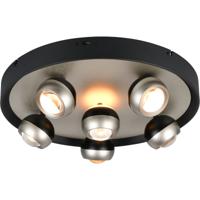 LED Plafondlamp - Trio Select Orbit - 1 Lichtpunt van 40 Watt - Dimbaar - Aanpasbare Lichtkleur Draaibaar - Mat Nikkel - Metaal