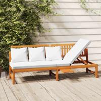 xL Dagbed met crmekleurig kussen 200x60x75 cm massief acaciahout xL Dagbed met crmekleurig kussen 200x60x75 cm massief acaciahout