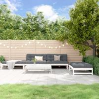 5-delige Loungeset massief grenenhout wit