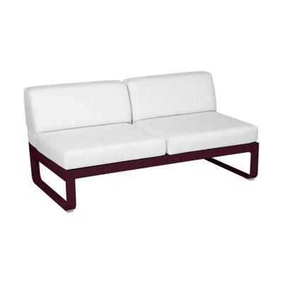 Fermob Bellevie 2-zitsmodule loungebank Black Cherry - Off-White