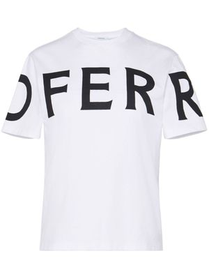 Ferragamo t-shirt en coton à logo imprimé - Blanc
