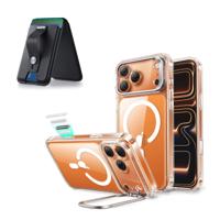 iPhone 17 Pro Classic Hybrid Magnetic Case (Camera Control, Stash Stand) with Wallet Stand Bundle - Clear