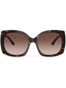 Dolce & Gabbana Eyewear lunettes de soleil oversize à plaque Sacred Heart - Marron