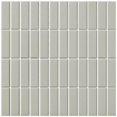 The Mosaic Factory London Mozaiek Tegel Rechthoek - Mat Grijs Porselein Ongeglazuurd, R11 23x73x6 mm