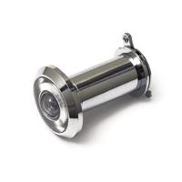 Deurspion kijkgat in deur - 1x - zilverkleurig verchroomd messing - D1,2 cm