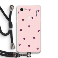 Hartjes: Pixel 3 XL Transparant Hoesje met koord