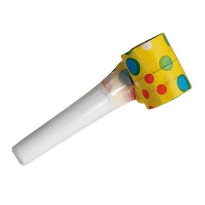 10x Papieren roltongen feest toeters van 35 cm 10x Papieren roltongen feest toeters van 35 cm
