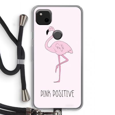 Pink positive: Pixel 4a Transparant Hoesje met koord