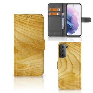 Samsung Galaxy S21 Plus Book Style Case Licht Hout