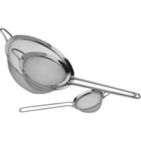 Excellent Houseware Keuken vergieten met handvat set - 3 maten - rvs - Dia 8/14/20 cm