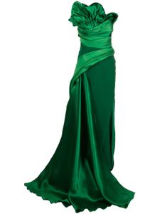 Gaby Charbachy robe-bustier longue à design drapé - Vert