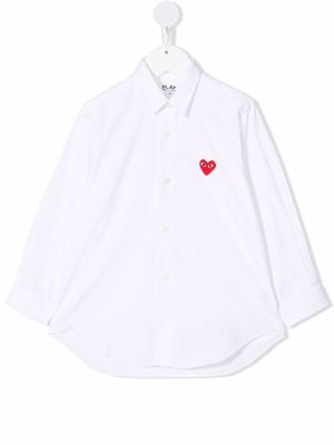 Comme Des Garçons Play Kids chemise boutonnée à détail de cœur - Blanc