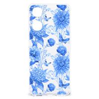 Case voor OPPO A58 | A78 5G Flowers Blue - thumbnail