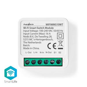 Nedis SmartLife Schakelaar | Wi-Fi | 3680 W | Kroonsteen | App beschikbaar voor: Android / IOS Schakelaar Wit