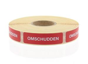 Blockland Strooketiket omschudden rood 44 x 11mm