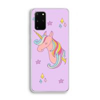 Roze eenhoorn: Samsung Galaxy S20 Plus Transparant Hoesje