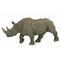 Plastic speelgoed figuur zwarte neushoorn 5 cm   - - thumbnail