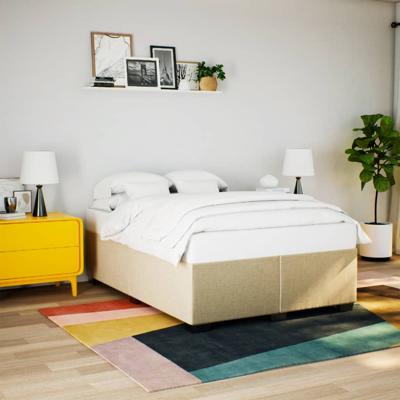 Bedframe zonder matras stof crèmekleurig 140x200 cm