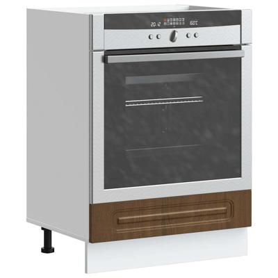 Ovenkast Kalmar bewerkt hout bruin eikenkleur