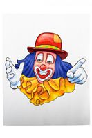 Raamsticker clown rode hoed 32 x 40 cm