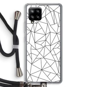 Geometrische lijnen zwart: Samsung Galaxy A42 5G Transparant Hoesje met koord
