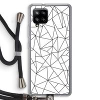 Geometrische lijnen zwart: Samsung Galaxy A42 5G Transparant Hoesje met koord