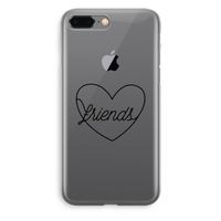 Friends heart black: iPhone 8 Plus Transparant Hoesje