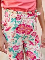 Wijde meisjesbroek met bloemenprint meerkleurig
