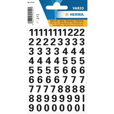 Stickervelletjes - 4x - 71 plak cijfers stickers - zwart - afmeting 10mm - hobby stickertjes