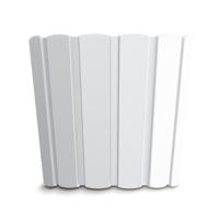 Wood-look plantenpot - dia 24 cm/hoogte 22 cm - parel wit - kunststof - binnen/buiten